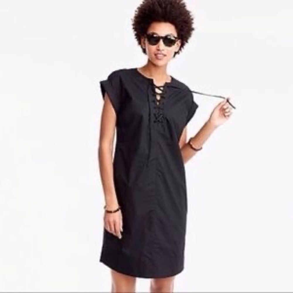 ✨3 for $50✨ J. Crew Black Cotton Lace Up Dress, XXS